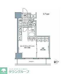 パークハビオ上野3丁目 1LDKの間取図画像