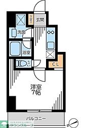 ザ・パーククロス門前仲町 1Kの間取図画像