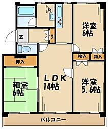 シティハイツ砧 3LDKの間取図画像