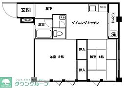リーフビル ワンルームの間取図画像