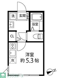 T's Cuore三ツ境II ワンルームの間取図画像
