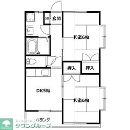 クリーンハイツ 2DKの間取図画像