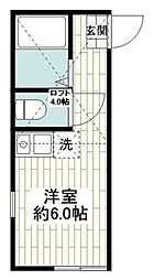 ユナイト上星川ブルックナー ワンルームの間取図画像