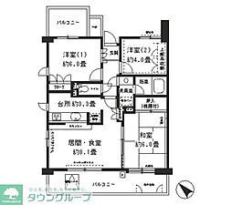 保土ヶ谷南パーク・ホームズ 3DKの間取図画像
