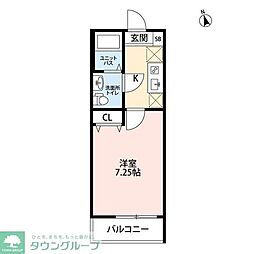 三ツ境ヒルズ 1Kの間取図画像