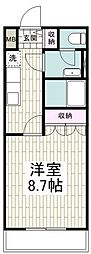 アシューレヒルズ 1Kの間取図画像