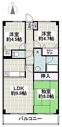 グレイスコート二俣川弐番館 3LDKの間取図画像