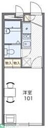 レオパレスハマ56ルビ第3 1Kの間取図画像
