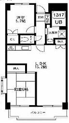 タウンコート湘南 2LDKの間取図画像