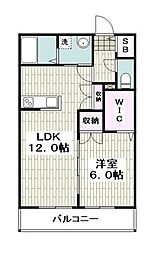 EVOLVE 1LDKの間取図画像