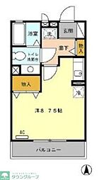 クレスト ワンルームの間取図画像