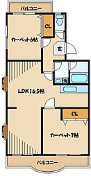 パークヒル壱番館 2LDKの間取図画像