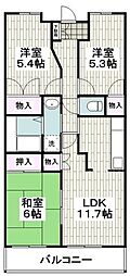 秋津高山館 3LDKの間取図画像