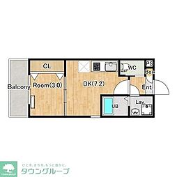 仮)ジーメゾン高座渋谷ブランシュ 1DKの間取図画像