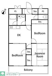 シャローム 3DKの間取図画像