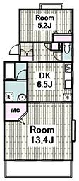 クレセール湘南 2DKの間取図画像