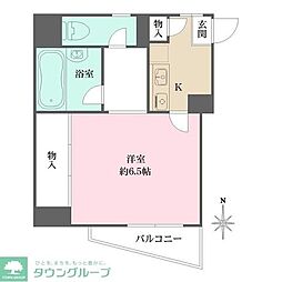 マグノリアウェスト 1Kの間取図画像