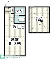 ユナイト和田町ロートレック・オペラ ワンルームの間取図画像