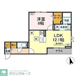 レジデンス オークリーフ 1LDKの間取図画像