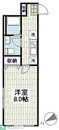 アノンテラス二俣川 1Kの間取図画像