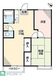 グランデュール志村 2LDKの間取図画像