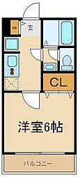 カーサ・ビアンカ 1Kの間取図画像
