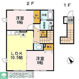 ルナ・ベルデ 2LDKの間取図画像