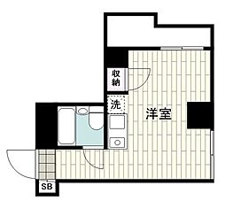 シティパレス横浜阪東橋 ワンルームの間取図画像