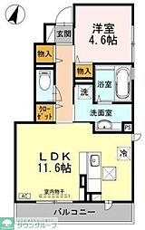 ヴィラコスモス 1LDKの間取図画像