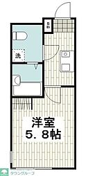 ガーデンヒルズ本牧町 1Kの間取図画像