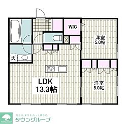 グリーンイースト 2LDKの間取図画像