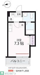 ハーミットクラブハウスパコローノ ワンルームの間取図画像
