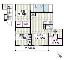 メゾン・ド・ラ・ブリエ 2LDKの間取図画像