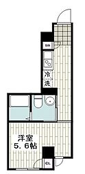横浜ベイクリウス 1Kの間取図画像