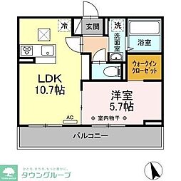 ウェルデンス戸塚A 1LDKの間取図画像