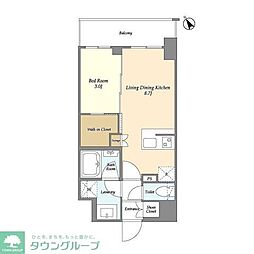 グランカーサ横濱石川町 1LDKの間取図画像