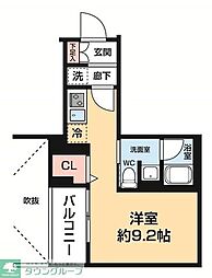 AZEST阪東橋II ワンルームの間取図画像