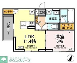 D Paina Odoriba 1LDKの間取図画像
