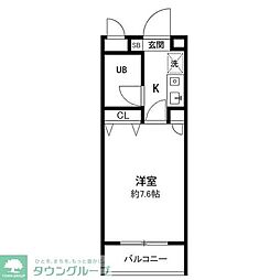 プレンディ戸塚 1Kの間取図画像