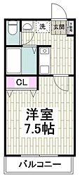 サウスポート上大岡 1Kの間取図画像