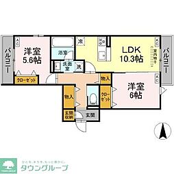 Belle Clair 杉田WEST 2LDKの間取図画像