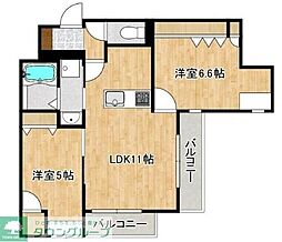 PORTALE横濱港南台 2LDKの間取図画像