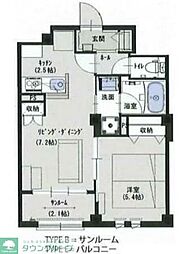 グランディア上大岡 1LDKの間取図画像
