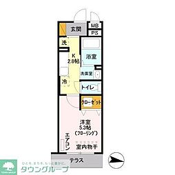 JR京浜東北・根岸線 西川口駅 徒歩7分の賃貸アパート 1階1Kの間取り
