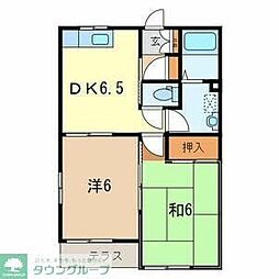 埼玉高速鉄道 川口元郷駅 徒歩24分の賃貸アパート 2階2DKの間取り