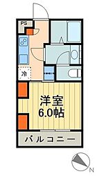 埼玉高速鉄道 川口元郷駅 徒歩10分の賃貸アパート 2階1Kの間取り
