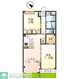 グリーンメゾン 2LDKの間取図画像