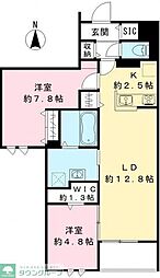 芝弥生レジデンス 2LDKの間取図画像
