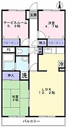 グランエスト浦和 2SLDKの間取図画像