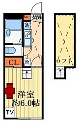 レオパレスP・A・L 1Kの間取図画像